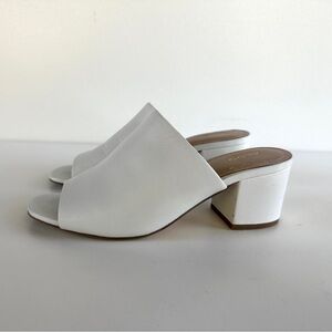 White genuine leather mules from Aldo, low heel slides